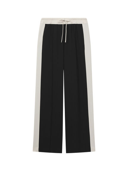 May Wide Relaxed Side Stripe Drawstring Trousers